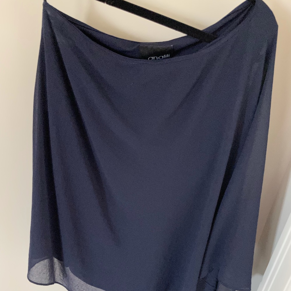 ANALILI  ONE SHOULDER ASYMMETRICAL  SILK TOP
